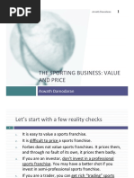 Sporting Business Value and Price - Damodaran