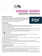 Exame Único: Questões Objetivas