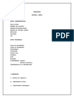 Historia clínica completa con antecedentes personales familiares y revisión por sistemas