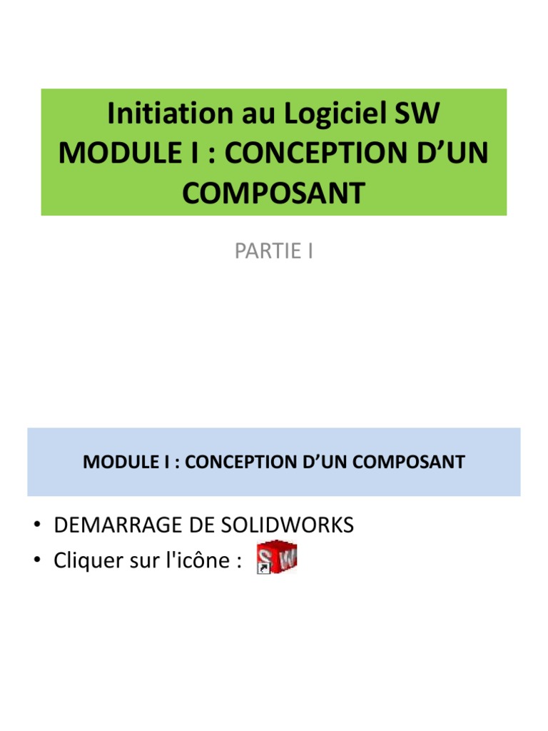 Initiation SW - Module I - Partie I | PDF | Perçage | Le volume