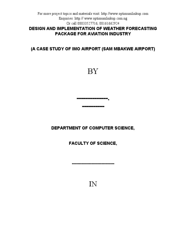Weather Forecasting System for Aviation | PDF | Weather Forecasting ...