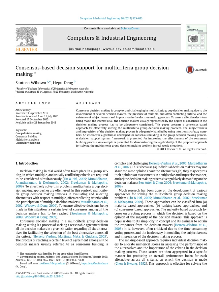 Consensus in Group Decision Making | PDF | Decision Making | Group ...