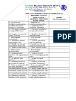 TESDA Navotas Training Institute Competency Comparison