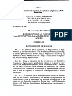 Ley No. 6200 Ejercicios de La Ingeniería, La Arquitectura, La Agrimensuras y Profesiones A Fines.