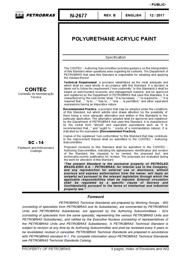 Specification Technical Requirement A Provision Established As The