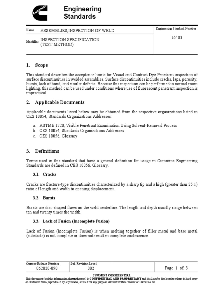 Weld Inspection Standards Overview | PDF | Construction | Welding