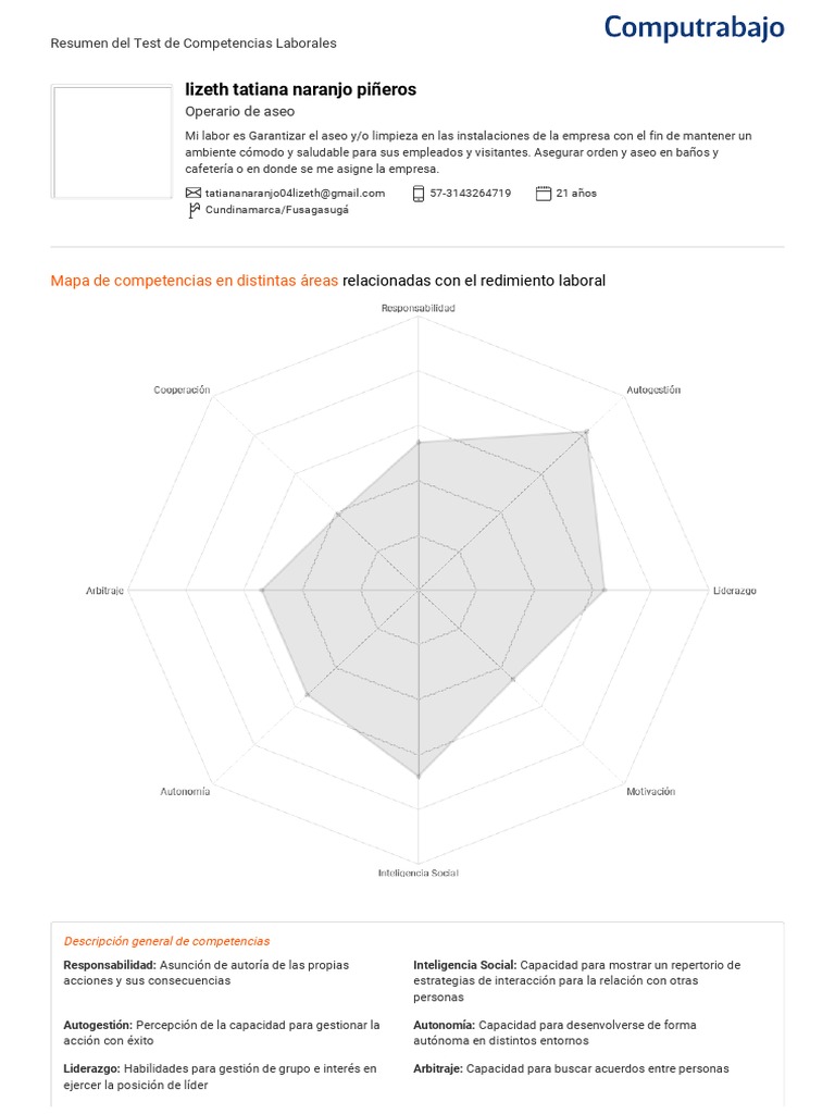 Resultados del Test de Competencias Laborales | PDF | Liderazgo ...