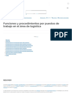 Funciones y Procedimientos Por Puestos de Trabajo en El Área de Logística