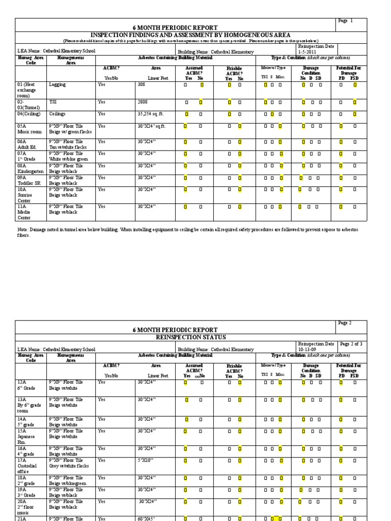 6 Month Periodic Report Inspection Findings and Assessment by ...