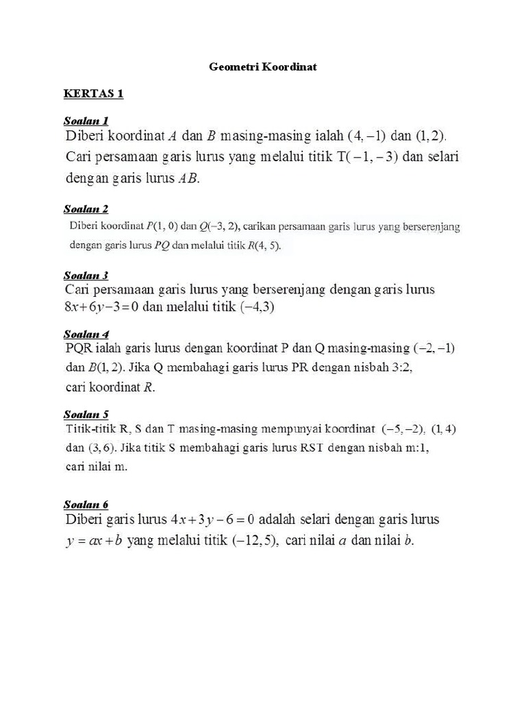 Geometri Koordinat Pdf