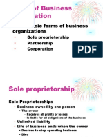 Three Basic Forms of Business Organizations