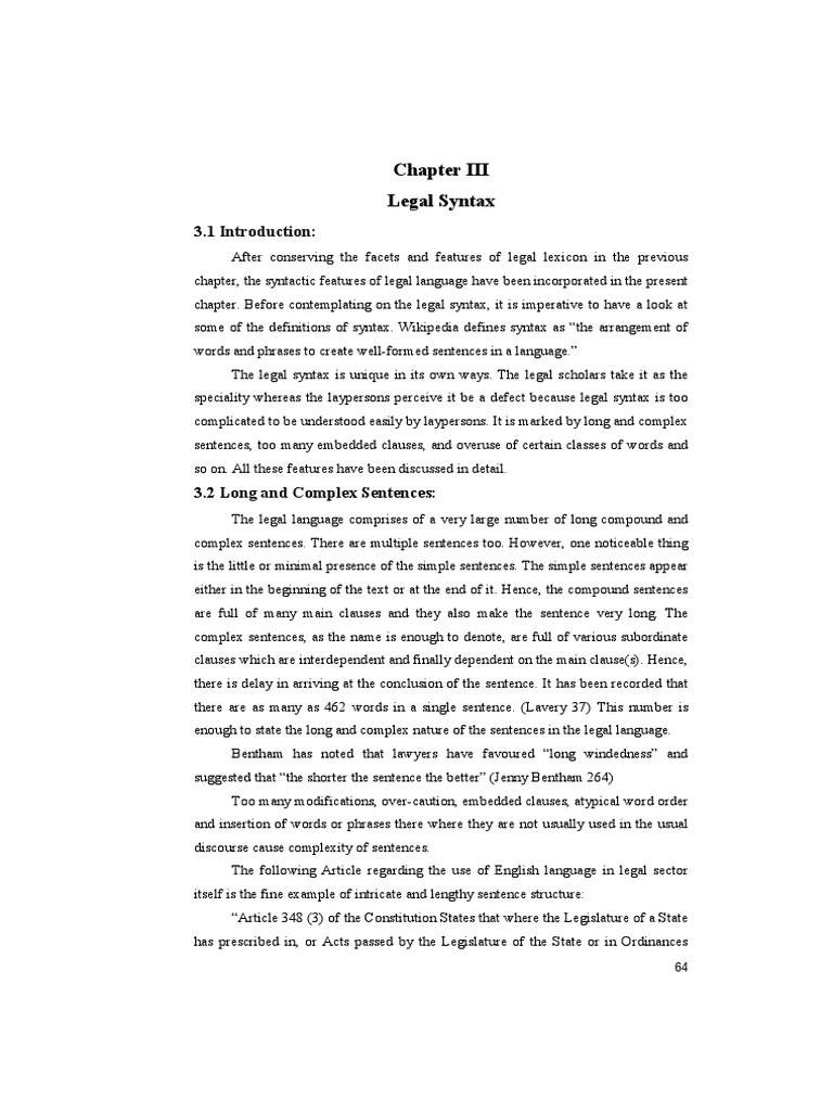 Understanding Legal Syntax Complexity | PDF | Precedent | Sentence ...