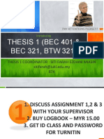 Thesis 1 (Bec 401 & BEC 321, BTW 321) : Thesis 1 Coordinator: Siti Farah Ezdiani Miasin Sitifarah@iukl - Edu.my 874