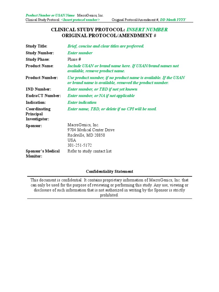 Clinical Trial Protocol Template | PDF | Clinical Trial | Pharmacy