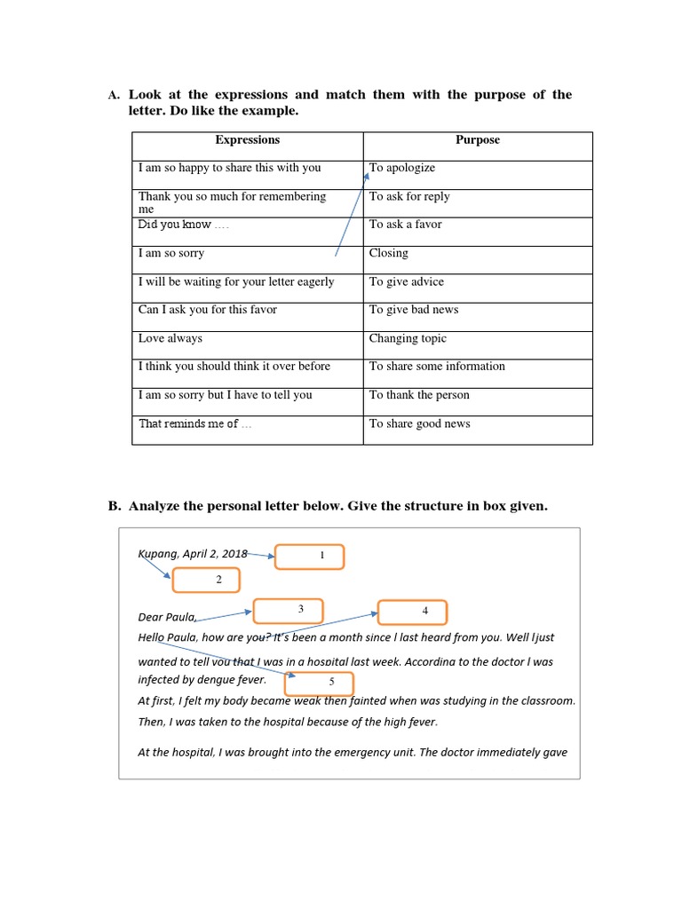 Structure of a Personal Letter | PDF