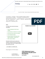 Genuine Temporary Entrant Letter Sample Australia - Australian Migration Agents and Immigration Lawyers Melbourne - VisaEnvoy