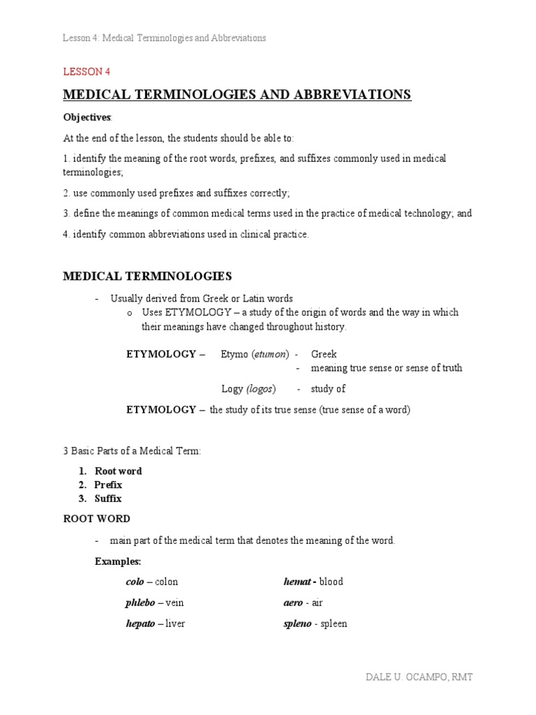 Understanding Medical Terminology: A Guide to Root Words, Prefixes ...