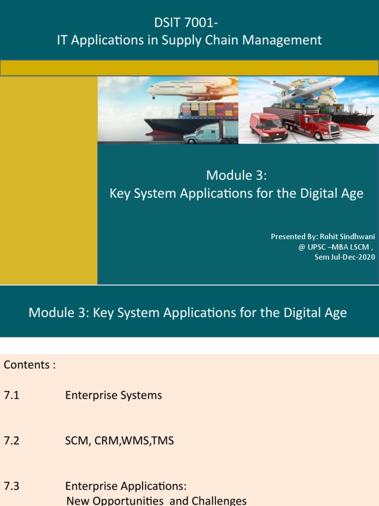 7.1 To 7.4 Enterprise Systems | PDF | Customer Relationship Management ...