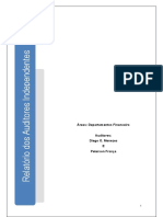 Relatório dos Auditores sobre Controles Internos no Departamento Financeiro