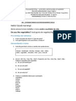 XIII - Atividade de Inglês - Eja V Período