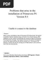 Problems That Arise in The Installation of Primavera P6