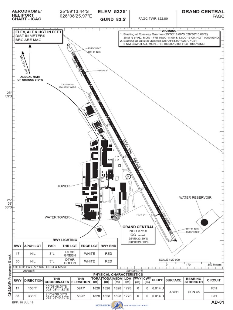 Fagc - Aerodrome Chart - Ad-01 | PDF | Aviation | Lighting