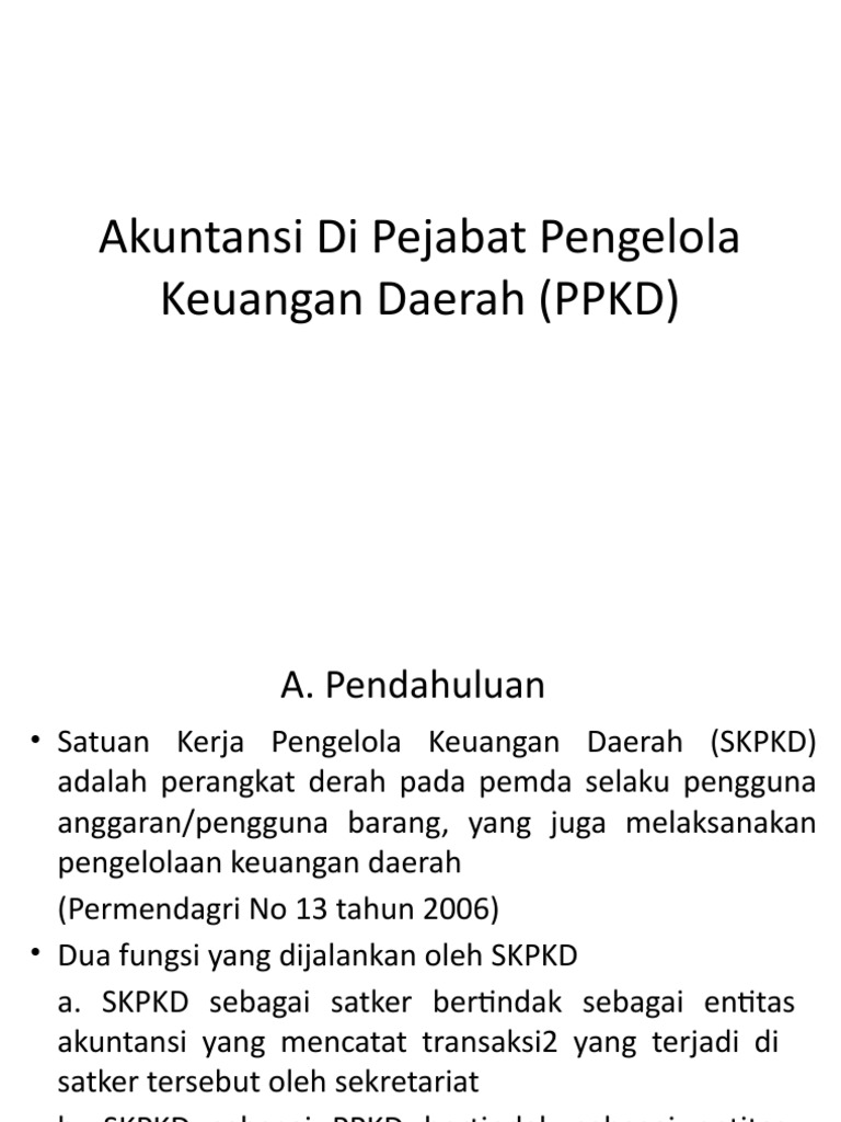 Akuntansi Di Pejabat Pengelola Keuangan Daerah (PPKD | PDF