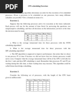 CPU-scheduling Exercises