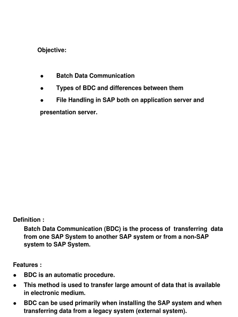 Overview of Batch Data Communication | PDF | Computer File | Database ...