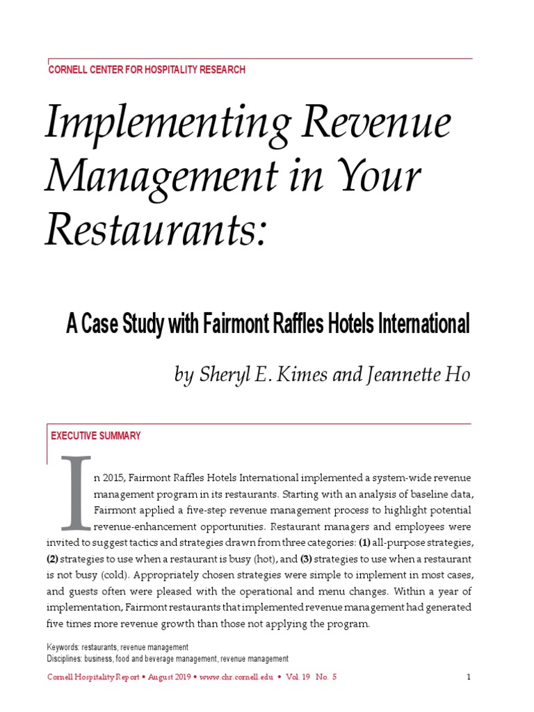 case study about restaurant problems pdf