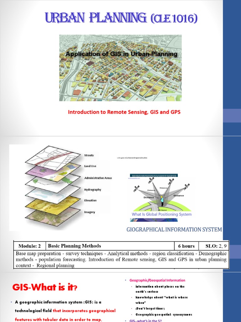 Mod 2 Intro To Remote Sensing, GIS and GPS PDF Geographic