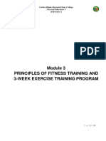 Principles of Fitness Training and 3-Week Exercise Training Program
