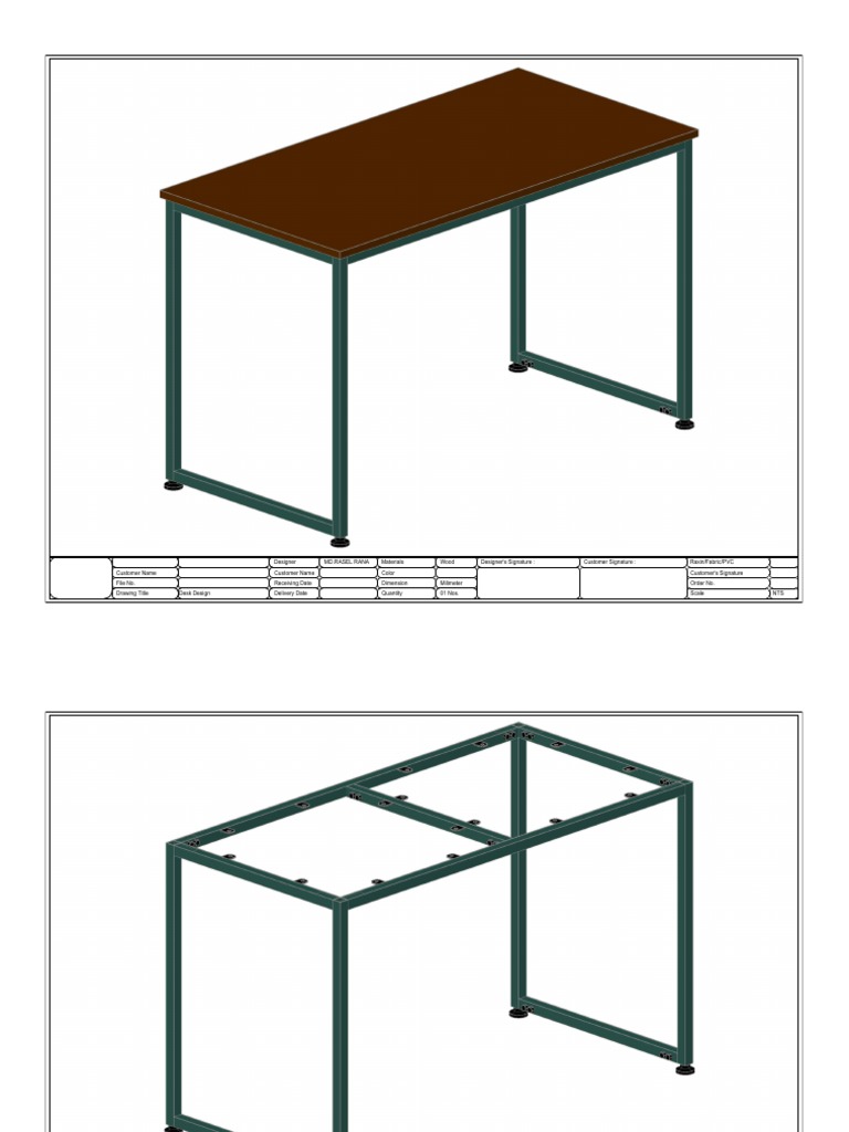 Desk Design and Bill of Materials | PDF | Screw | Mechanical Engineering
