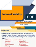 Internal Validity: Presented By: Meth T. Canaya