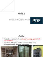 Unit 3: Fences, Grills, Jallis, Wicket Gate