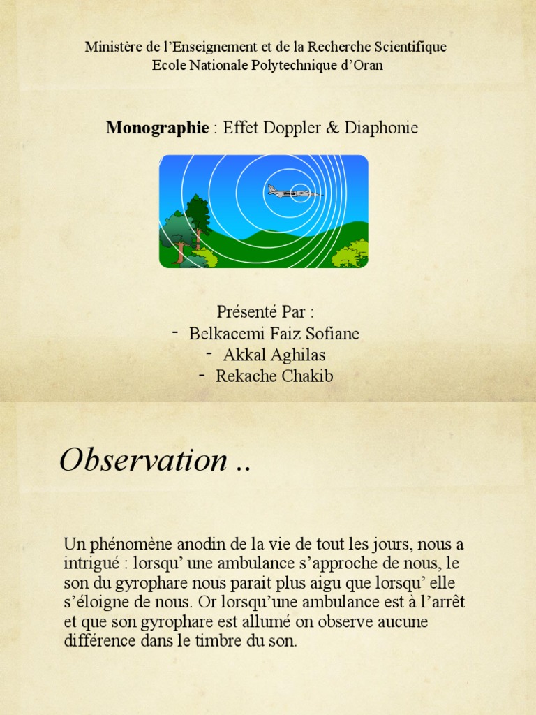 Effet Doppler et Diaphonie expliqués PDF Effet Doppler Radar — free download