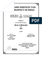 Goods and Services Tax: The Prospect in India: Doctor of Philosophy in Law