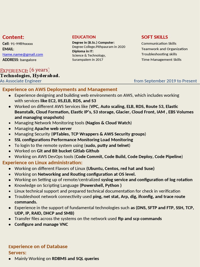 Cloud Operations Engineer Resume | PDF | Computer Network | File ...
