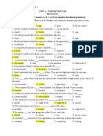 Unit 1 - Generation Gap Revision 1 Exercise 1: Choose The Best Answer (A, B, C or D) To Complete The Following Sentences