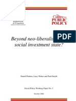 Beyond Neoliberalism Social Investment State