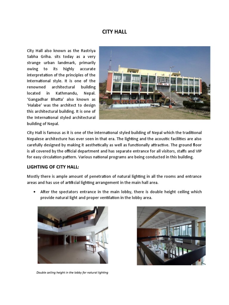 City Hall Pdf Lighting Light