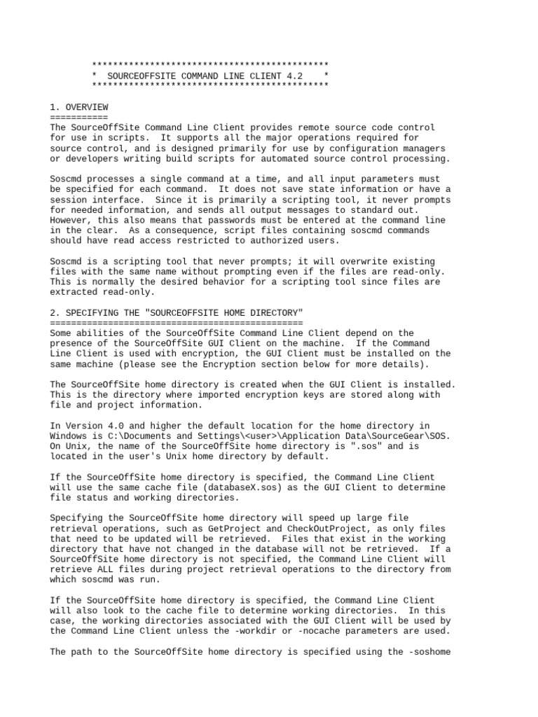 SourceOffSite Command Line Client Guide | PDF | Command Line Interface ...