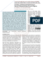 Firm Characteristics and Financial Performance Evidence From Quoted Manufacturing Firms in Nigeria