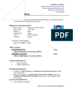 Shahbaz Ashraf CV