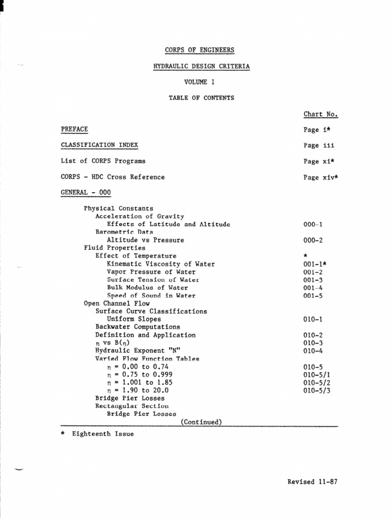 Hydraulic Design Criteria Corps of Engineers PDF Spillway Hydrology