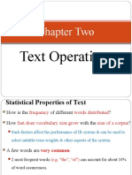Statistical Properties of Text Analysis
