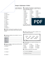 Diptongos, Triptongos e Hiatos - Ejercicios - 2dbh