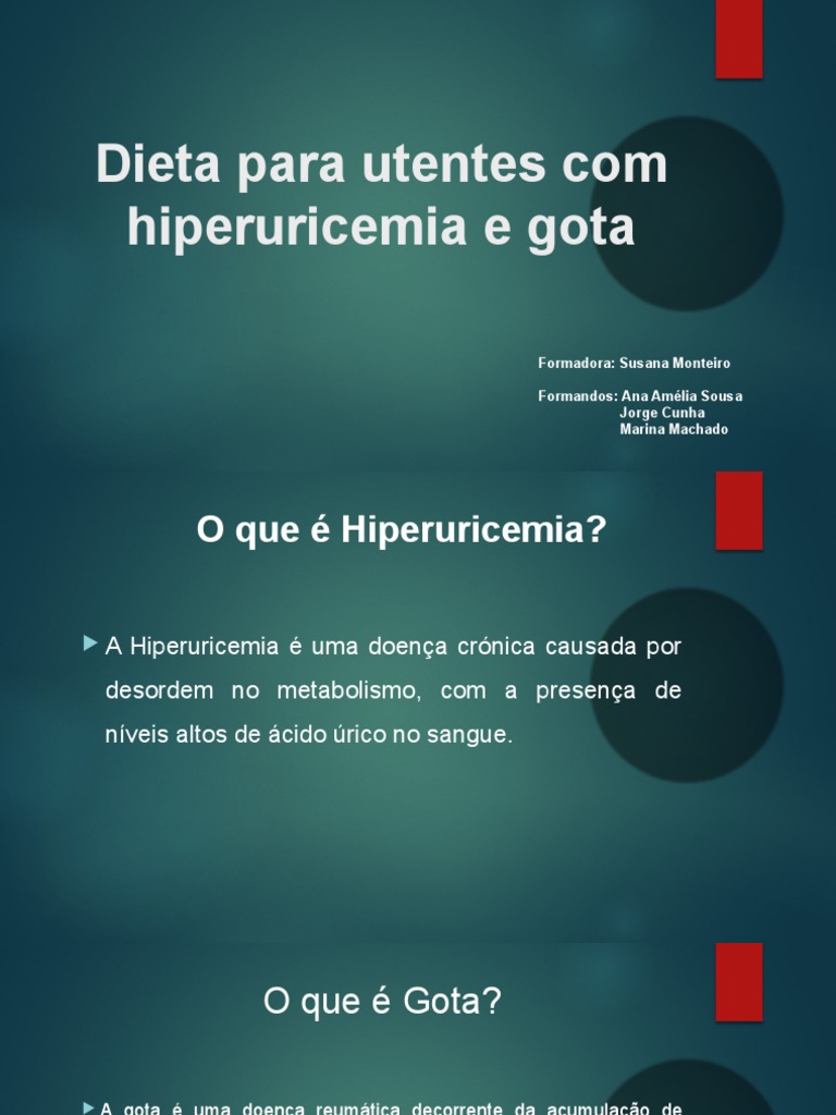 Dieta para Utentes Com Hiperuricemia e Gota | PDF | Gota ...