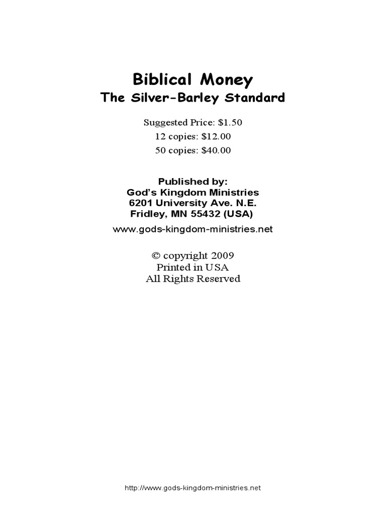 Biblical Money | PDF | Money | Currency