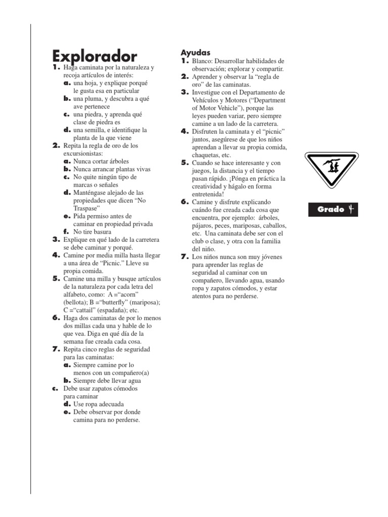 Guía de Caminatas y Seguridad para Niños | PDF